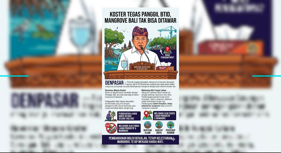 Koster Tegas Panggil BTID, Mangrove Bali Tak Bisa Ditawar